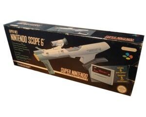Super nintendo scope (scn) incl. 6 spil m. kasse (misfarvet) og manual