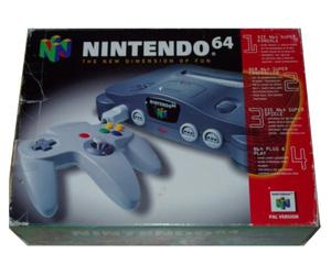 Nintendo 64 incl 1 pad m. kasse og manual (SCN)