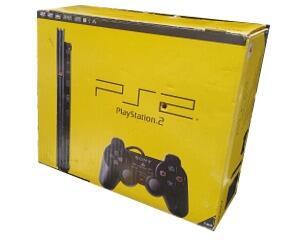 PS2 slim incl. 1 pad m. kasse (slidt) og manual