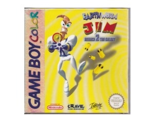 Earthworm Jim : Menace 2 the Galaxy m. kasse og manual (GBC)