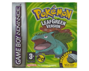 Pokemon : Leaf Green Version m. kasse og manual (GBA)