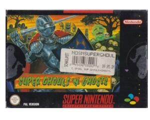 Super Ghouls'n Ghosts (noe) m. kasse (mærker) og manual (SNES)