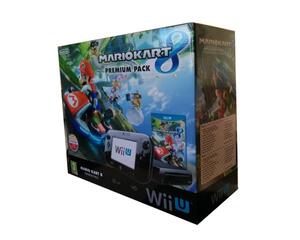 Nintendo Wii U Premium (sort) m. kasse og manual (u. Mario Kart 8)