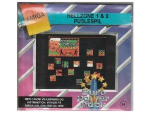 Hellzone 1 & 2 Puslespil (euro power pack) m. kasse og manual (Amiga)