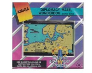 Diplomace - Maze - Wonderdog (euro power pack) m. kasse og manual (Amiga)