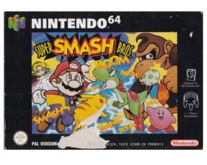 Super Smash Bros. m. kasse (slidt) og  manual (N64)
