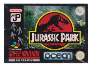 Jurassic Park (ukv) m. kasse (slidt) og manual (slidt) (SNES)