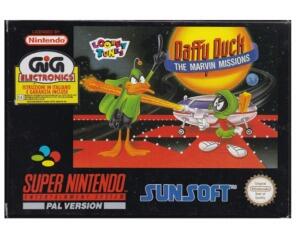 Daffy Duck : The Marvin Missions (UKV) m. kasse (mærke) og manual (SNES)