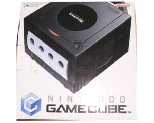 GameCube (Sort) (DOL-001) (kosmetiske fejl) m. kasse og manual