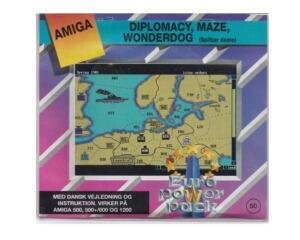Diplomacy / Maze / Wonderdog (euro power pack) m. kasse og manual (Amiga)
