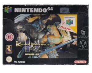 Killer Instinct Gold (dårlig label) m. kasse (slidt) og manual (N64)