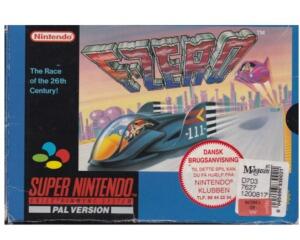 F-Zero (ukv) m. kasse (slidt) og manual (SNES)