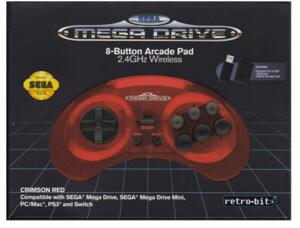 Sega Mega Drive 2,4 ghz Joypad (orig) (crimson red) (ny vare)