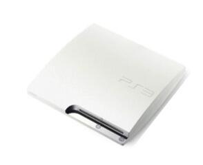 Playstation 3 320GB slim (hvid) (kosmetiske fejl) (sort controller)