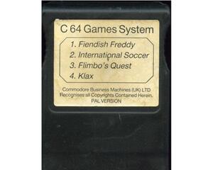 Fiendish Freddy/International Soccer/Flimbo's Quest/Klax (modul) kun modul (Commodore 64)