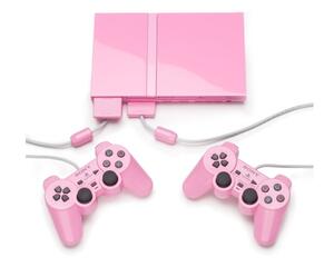 PS2 pink slim m. 2 pad + memory card