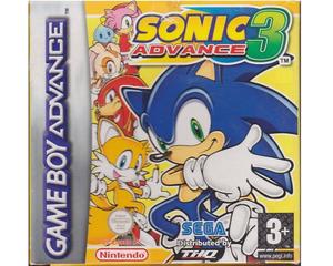 Sonic Advance 3 m. kasse (let trykket) og manual (GBA)