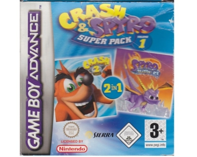 Crash & Spyro Superpack vol 1 m. kasse (GBA)