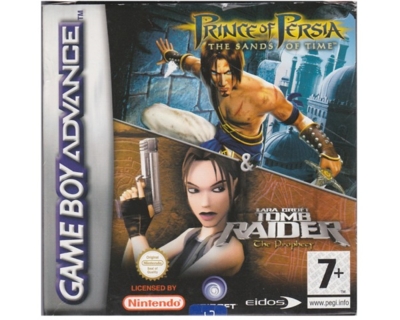 Prince of Persia : Sands of Time/Tomb Raider : The Prophecy m. kasse og manual (GBA)