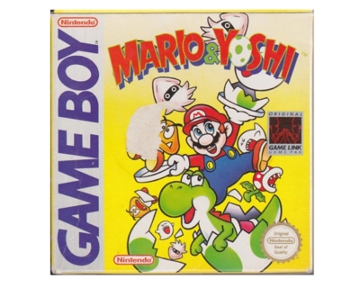 Mario & Yoshi m. kasse (skadet) og manual (GameBoy)