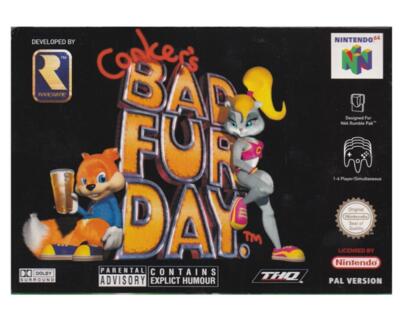 Conkers Bad Fur Day m. kasse og manual (N64)