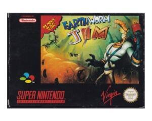 Earthworm Jim (eur) m. kasse og manual (SNES)