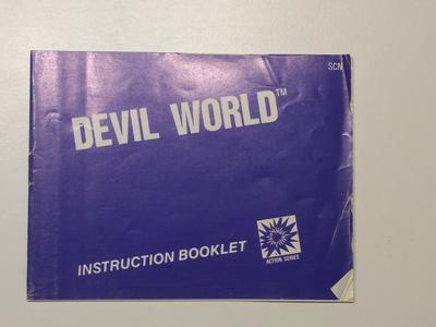Devil World (small box) (scn) m. kasse (slidt) og manual (NES)