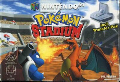 Pokémon Stadium m. transfeer pak m. kasse (u. indlæg) og manual (N64)