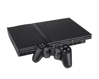 PS2 slim (sort facelift) incl. 1 pad (regionsfri)