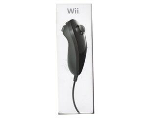 Wii Nunchuck Controller (sort) m. kasse og manual 