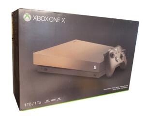 Xbox One X 1 TB (sort) m. kasse og manual (special edition)