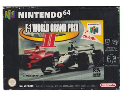 F-1 World Grand Prix II m. (slidt) kasse og manual (N64)