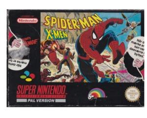 Spiderman Xmen (scn) m. kasse (slidt) og manual (SNES)