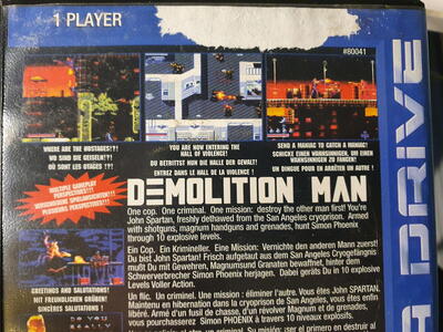 Demolition Man m. kasse (skadet) og manual (SMD)