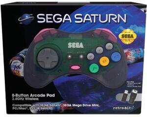 Sega Saturn 2.4ghz Trådløs Joypad (orig) (grå transperent) (ny vare)