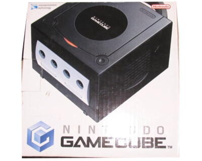 GameCube (Sort) (DOL-001) (kosmetiske fejl) m. 1 joypad  m. kasse og manual