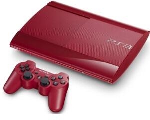 Playstation 3 500GB super slim (rød) (mangler klap)