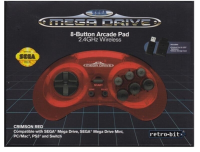 Sega Mega Drive 2,4 ghz Joypad (orig) (crimson red) (ny vare)
