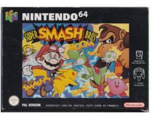 Super Smash Bros. m. kasse og manual (N64)