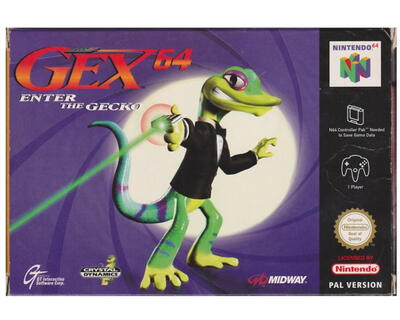 Gex 64 m. kasse og manual (N64)