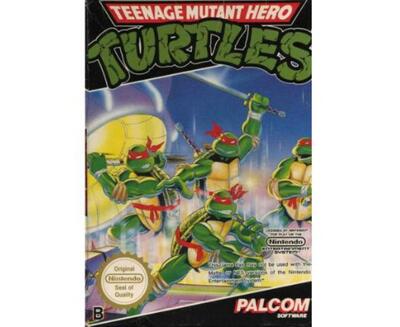 Teenage Mutant Hero Turtles (scn) m. kasse (slidt) og manual (NES)